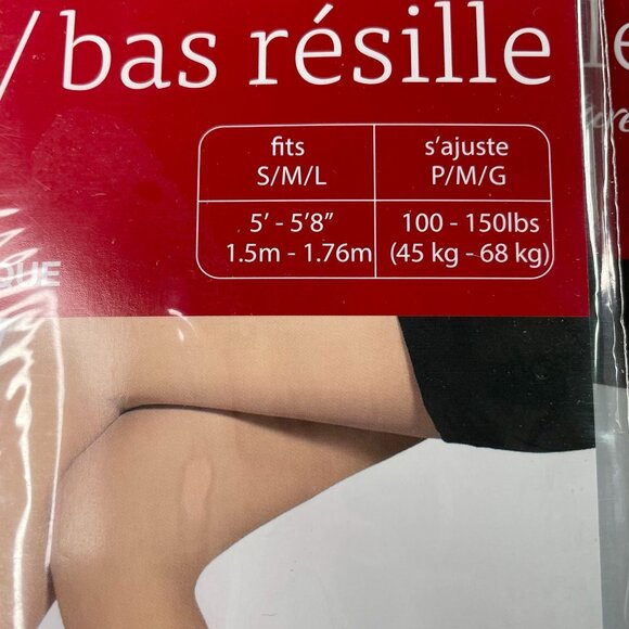 Set 2 Womens Pantyhose Day Sheer Beige u Reinforced Toe S M L Transparent - Picture 3 of 4